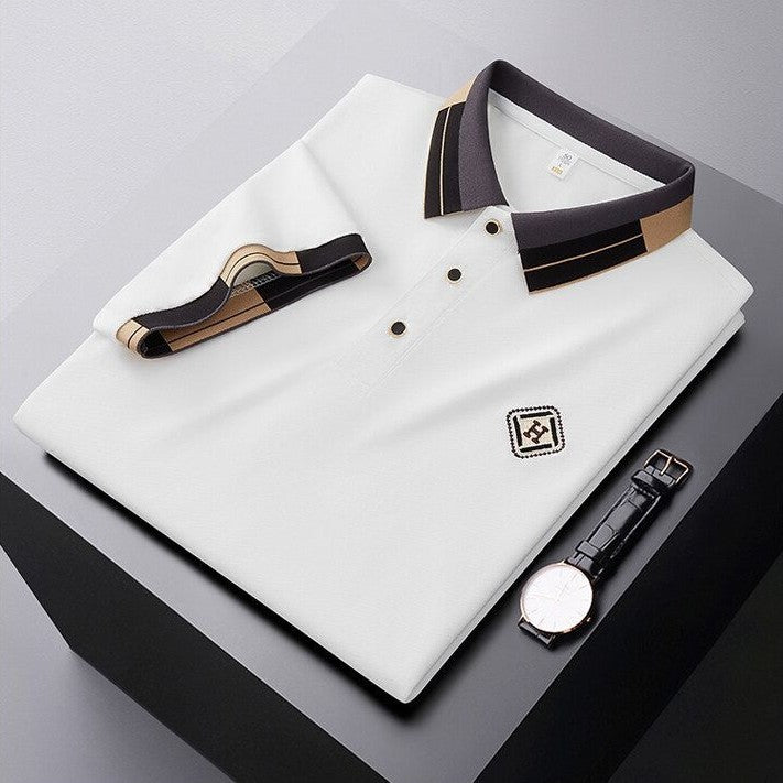 Classic Plaid Trim Polo T-Shirt