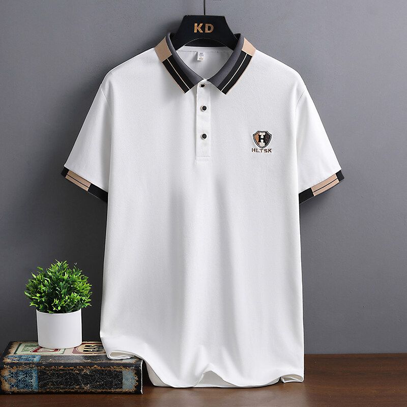 Urban Plaid Emblem Polo T Shirt For Men