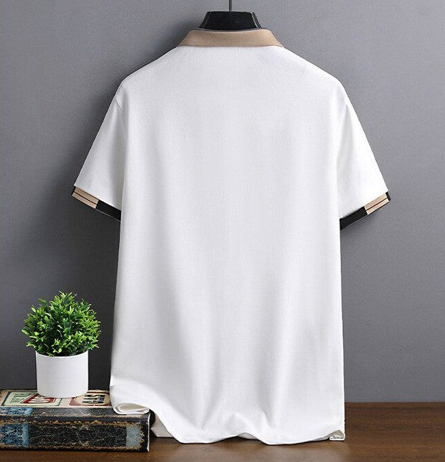 Urban Plaid Emblem Polo T Shirt For Men