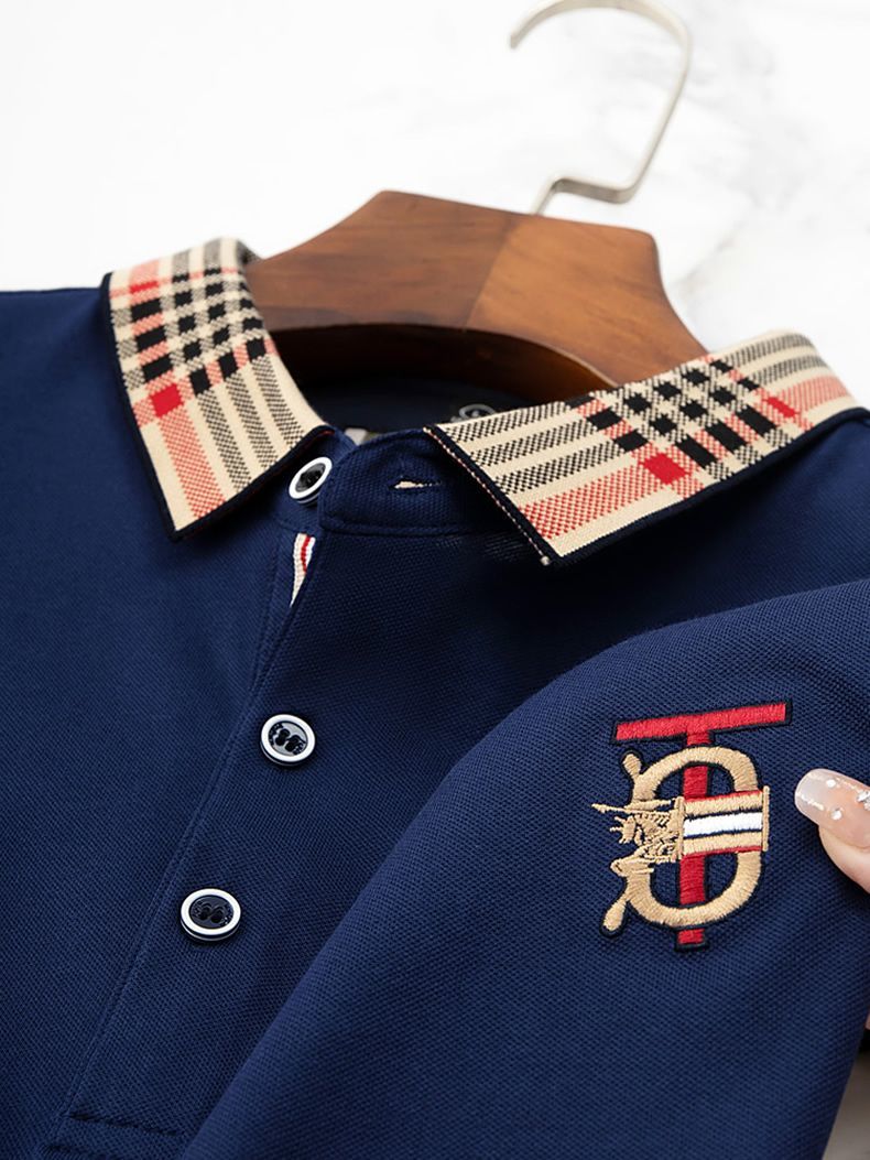 High end embroidered short sleeve POLO T-shirt for men's