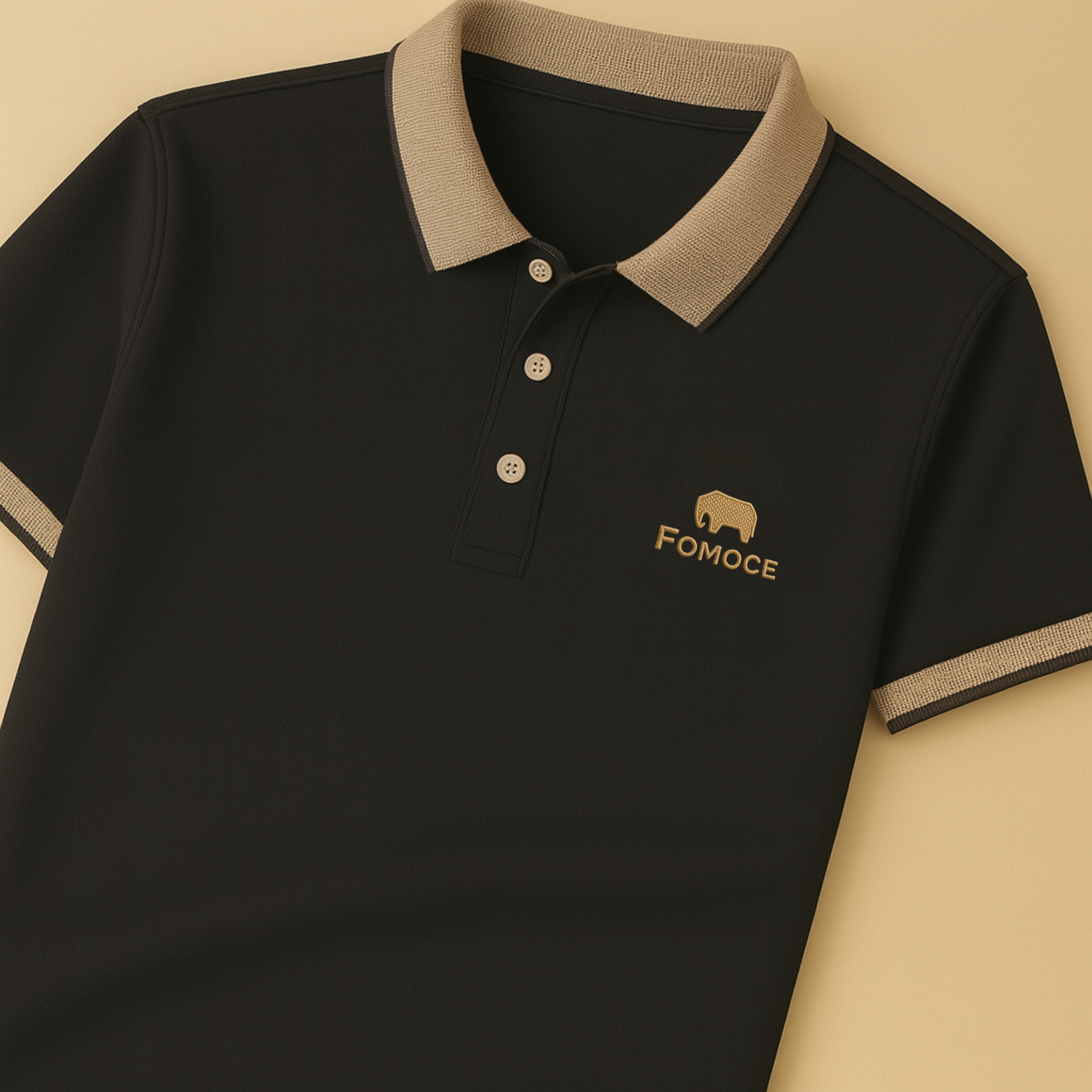 Premium Polo with Embroidered Logo & Contrast Collar