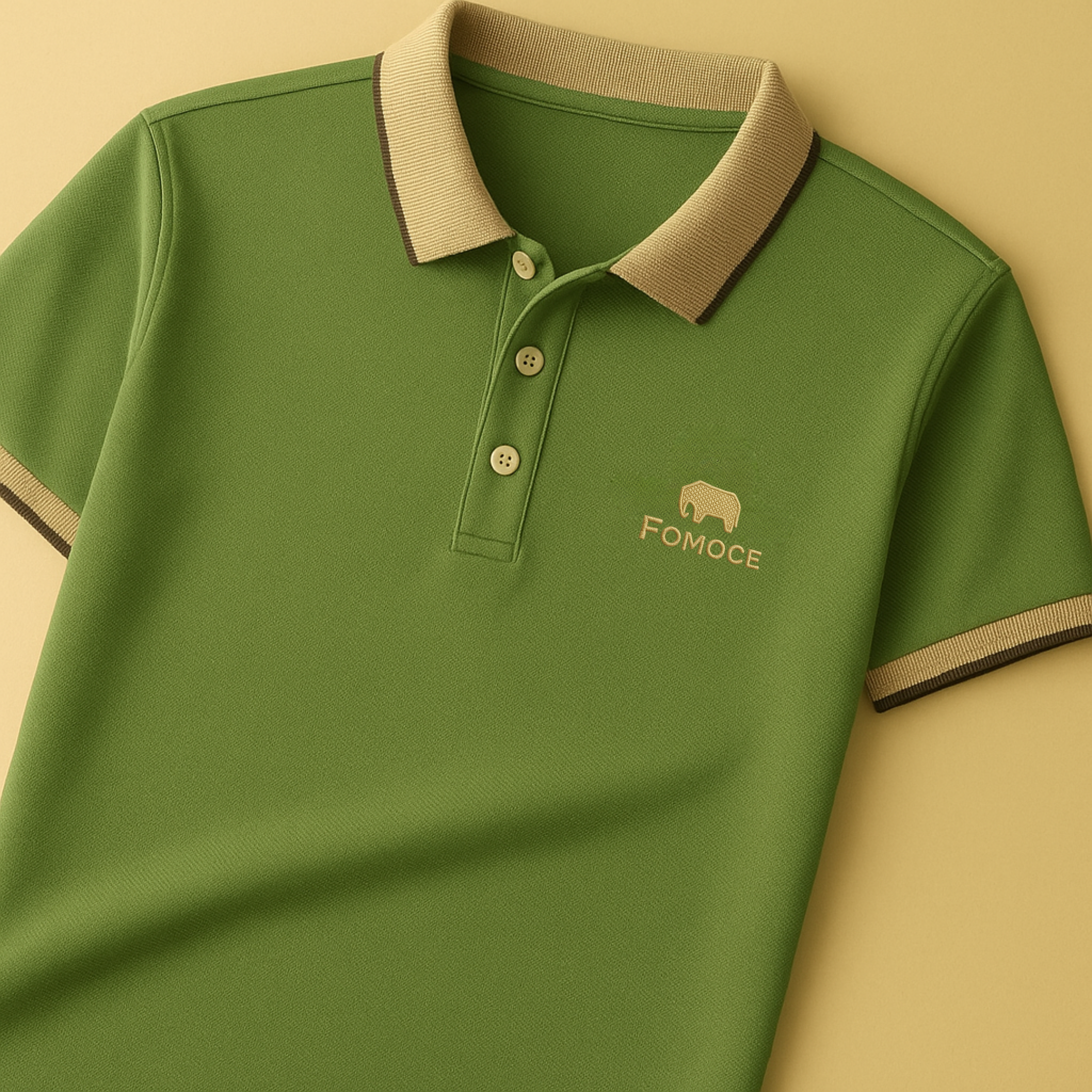 Premium Polo with Embroidered Logo & Contrast Collar