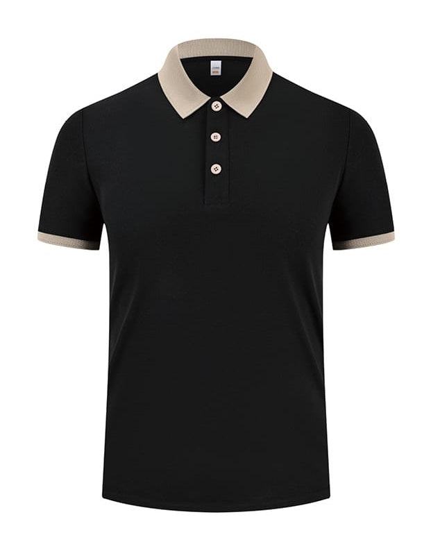 Collar Combination Polo Men T Shirt Short Sleeved Solid Color Breathable And Comfortable