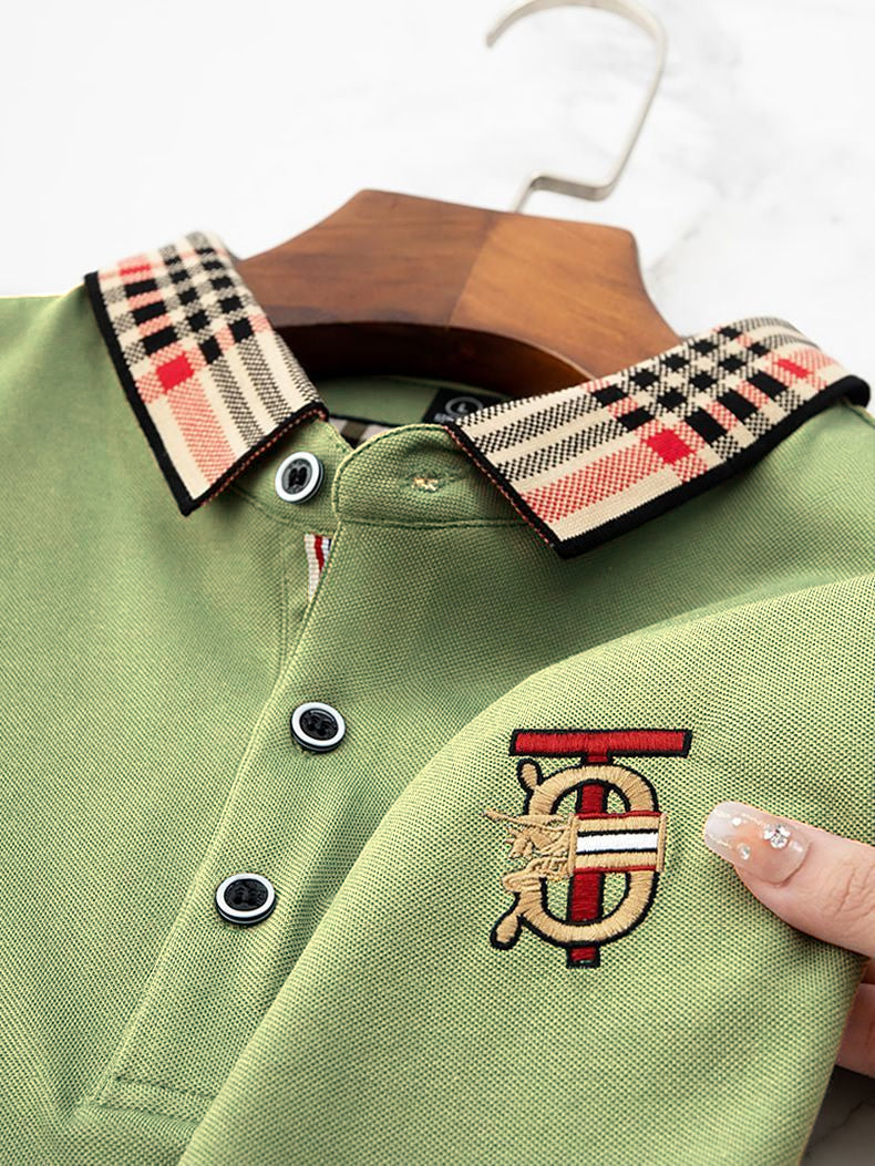 High end embroidered short sleeve POLO T-shirt for men's