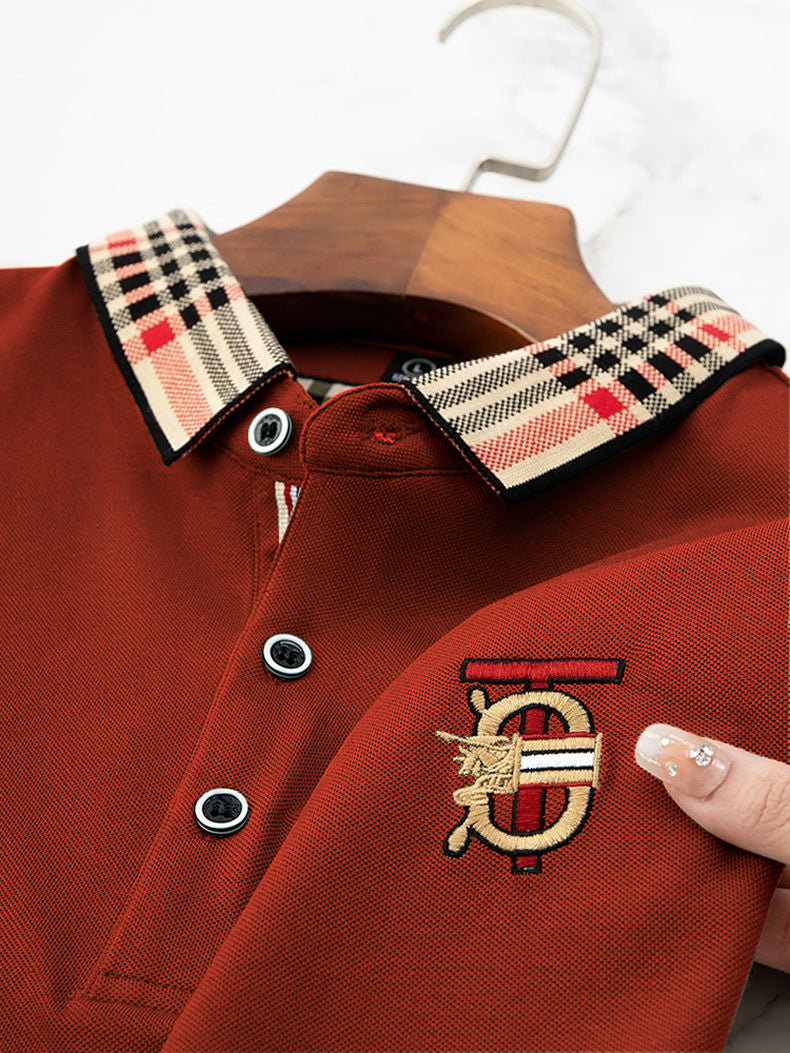 High end embroidered short sleeve POLO T-shirt for men's