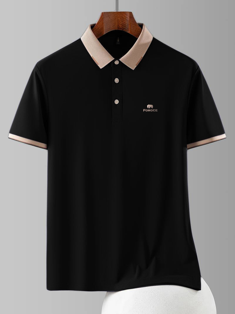 Premium Polo with Embroidered Logo & Contrast Collar