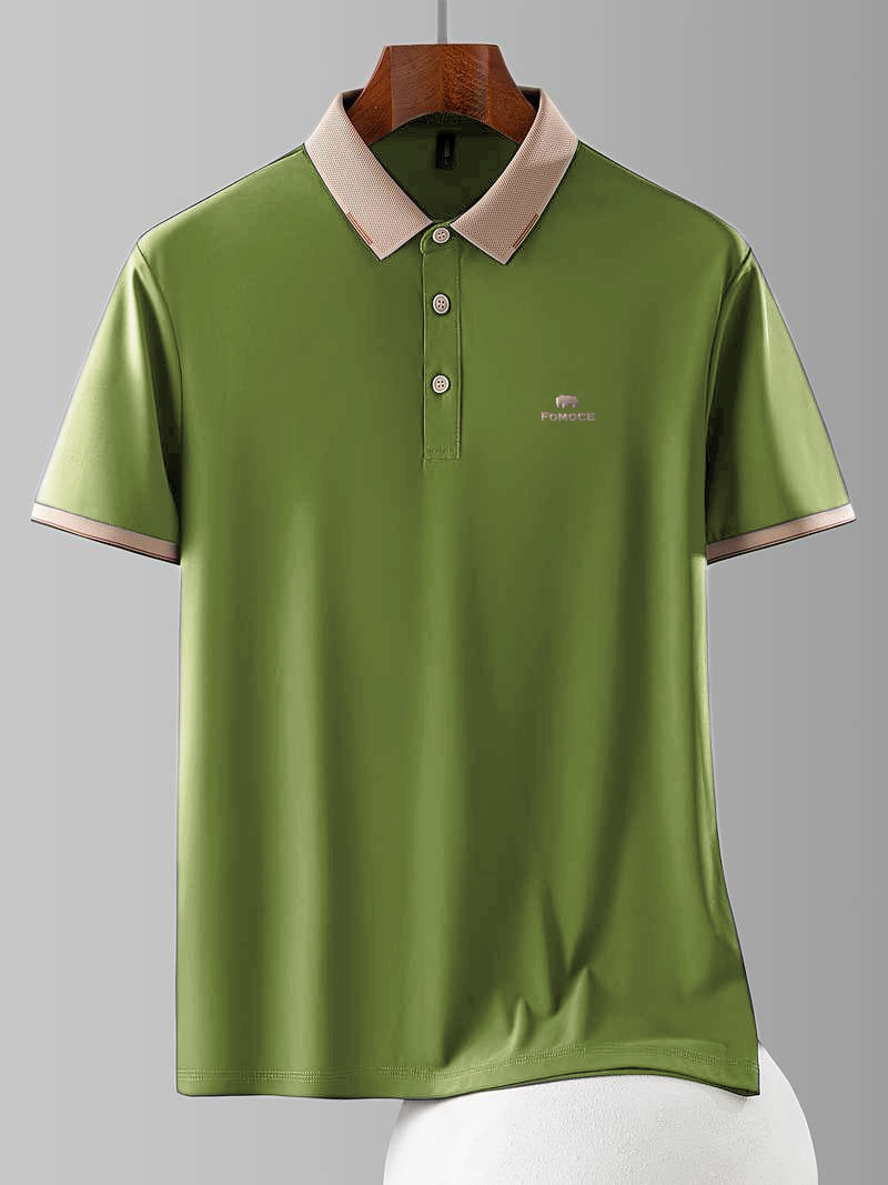 Premium Polo with Embroidered Logo & Contrast Collar