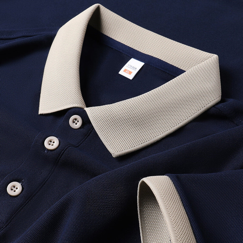 Collar Combination Polo Men T Shirt Short Sleeved Solid Color Breathable And Comfortable