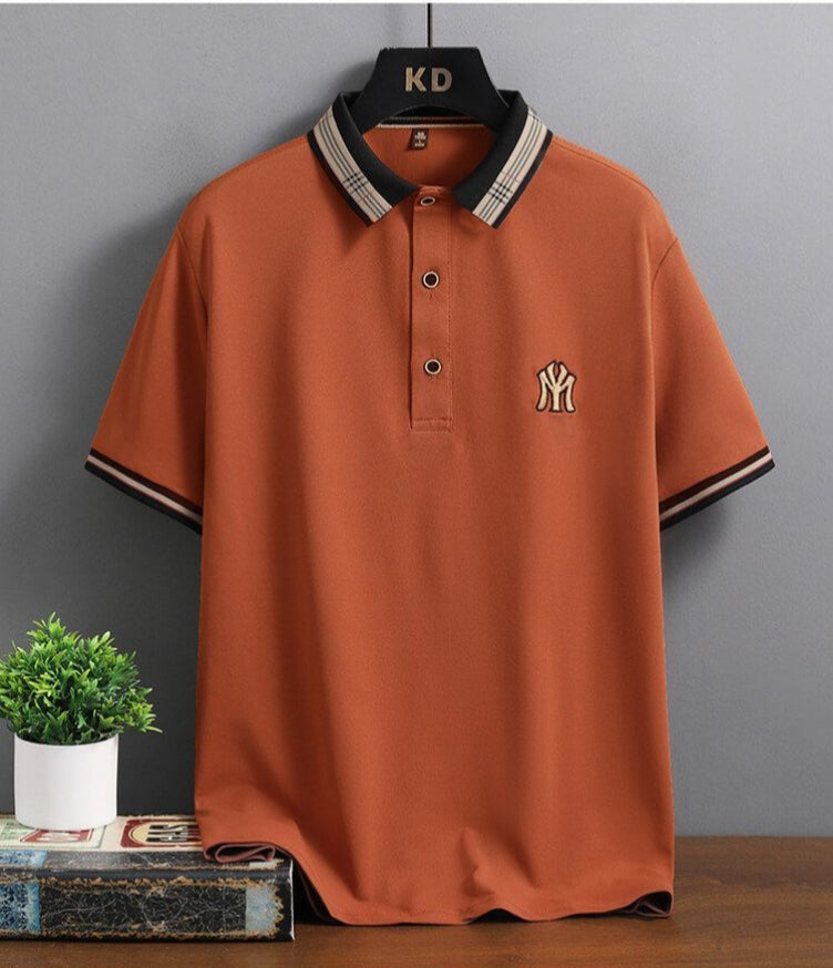 Premium Polo T-Shirt with Checked Collar Finish