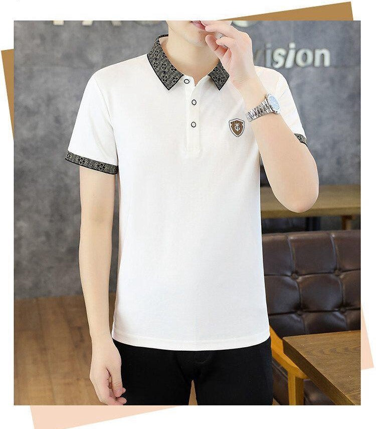 High end embroidered short sleeve POLO T-shirt for men's