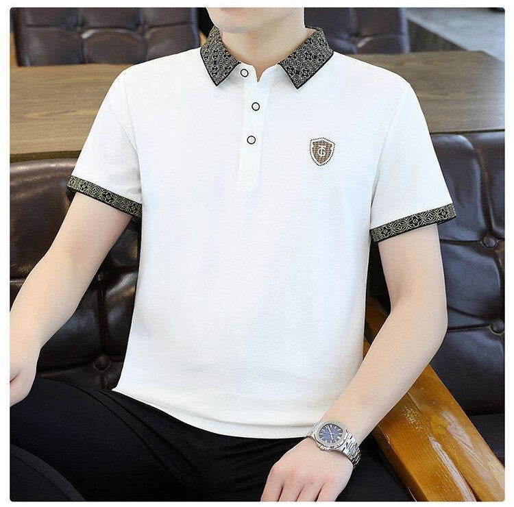 High end embroidered short sleeve POLO T-shirt for men's