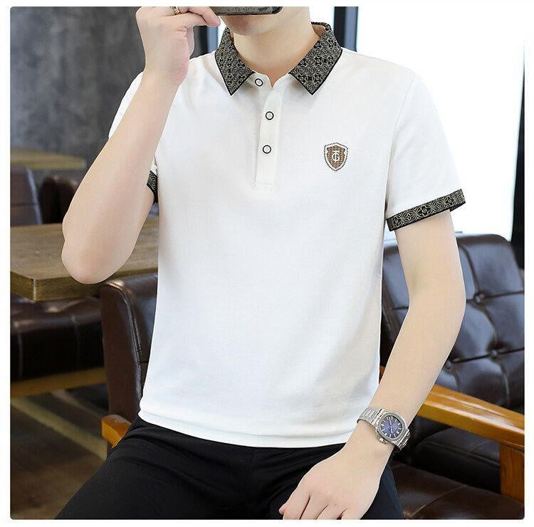 High end embroidered short sleeve POLO T-shirt for men's