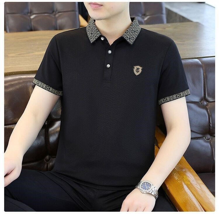 High end embroidered short sleeve POLO T-shirt for men's