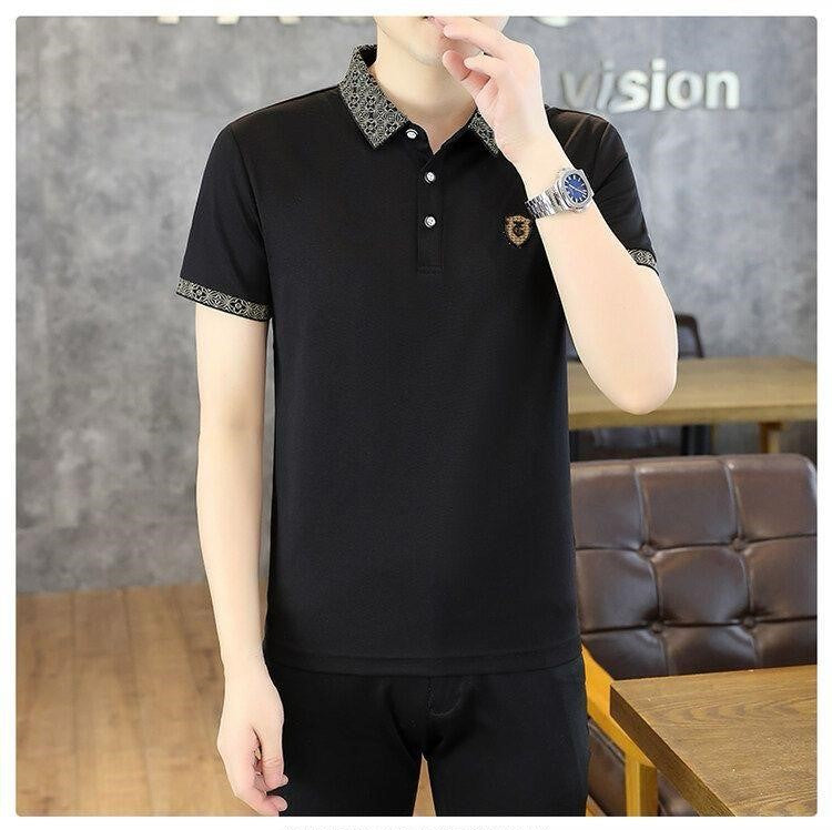 High end embroidered short sleeve POLO T-shirt for men's