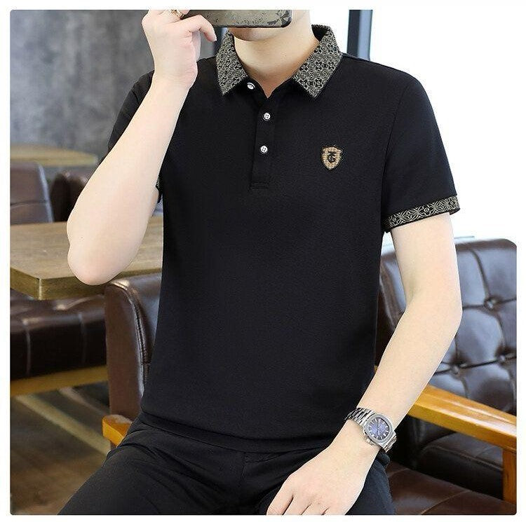 High end embroidered short sleeve POLO T-shirt for men's