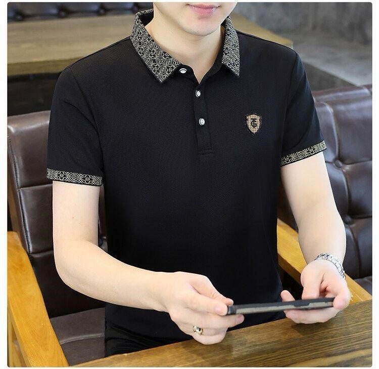 High end embroidered short sleeve POLO T-shirt for men's
