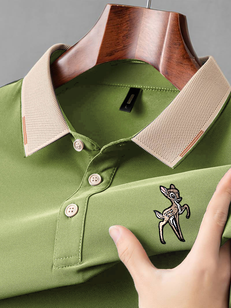 High Quality Embroidred Dear Men's Polo T Shirt