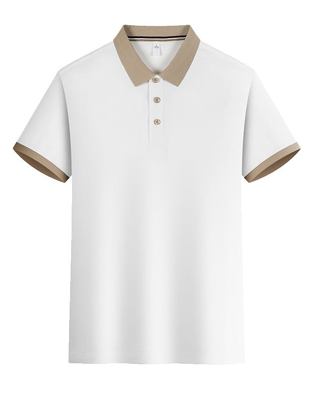 Collar Combination Polo Men T Shirt Short Sleeved Solid Color Breathable And Comfortable